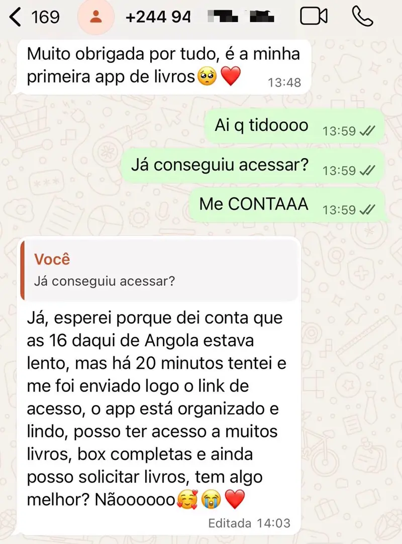 Depoimento real de leitora 4