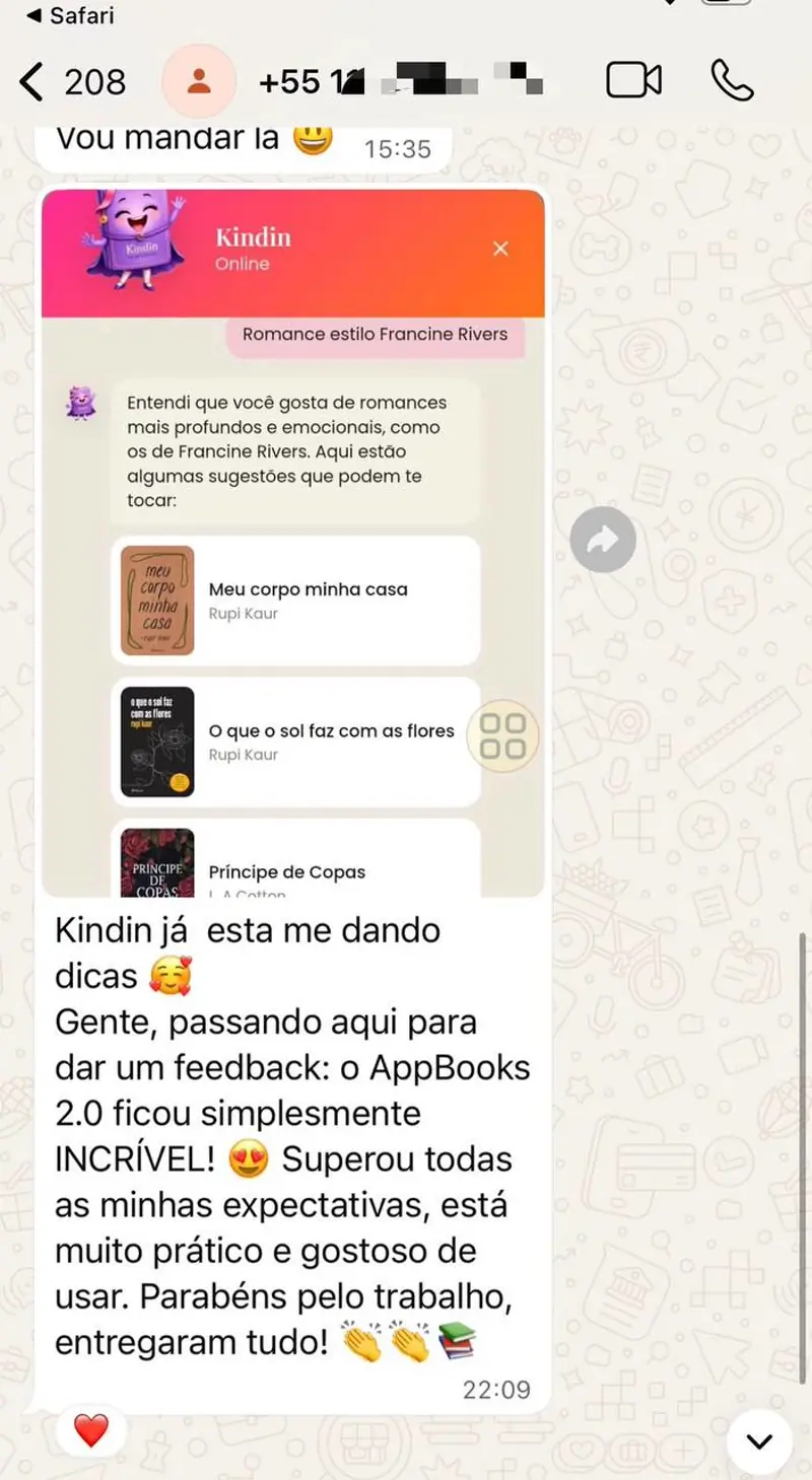 Depoimento real de leitora 6