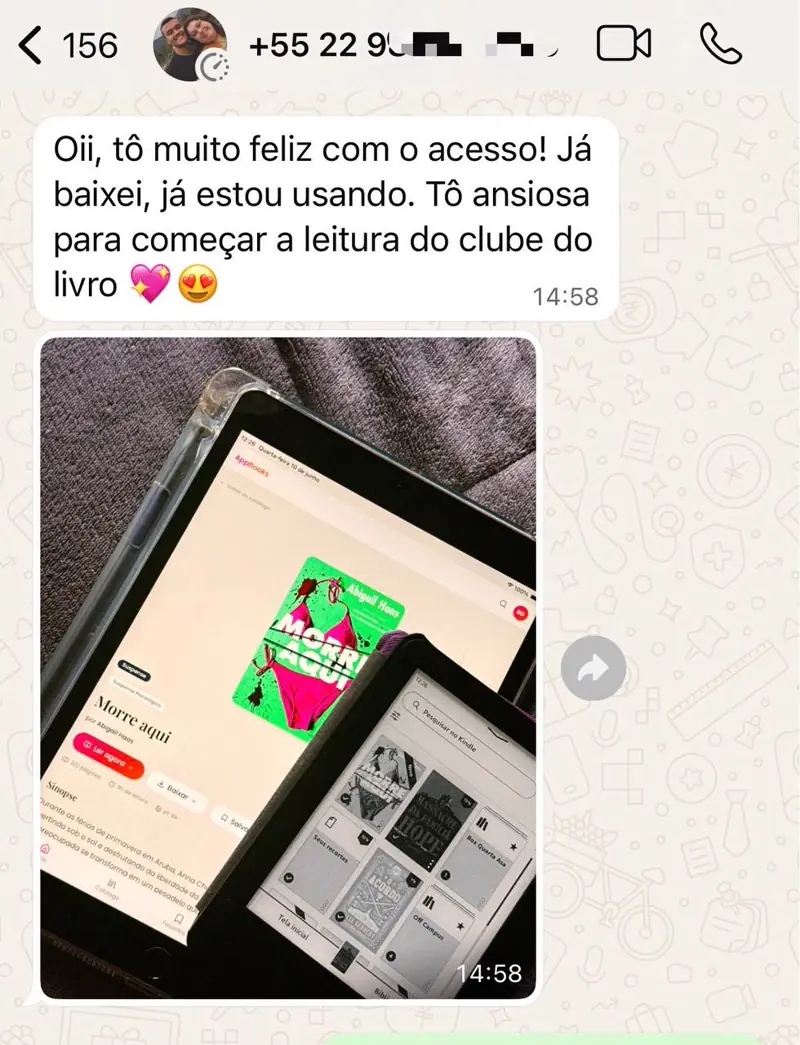 Depoimento real de leitora 2